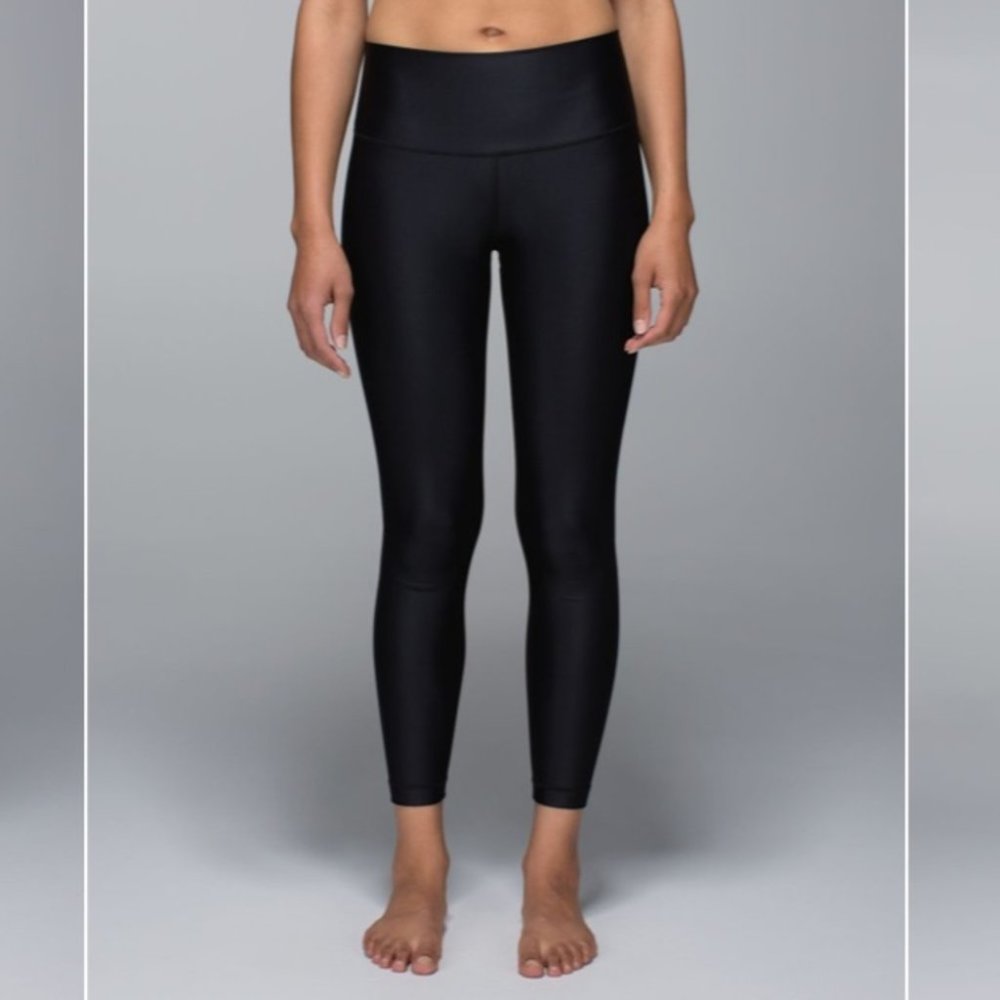Lululemon High Times Crop leggings black shine 8